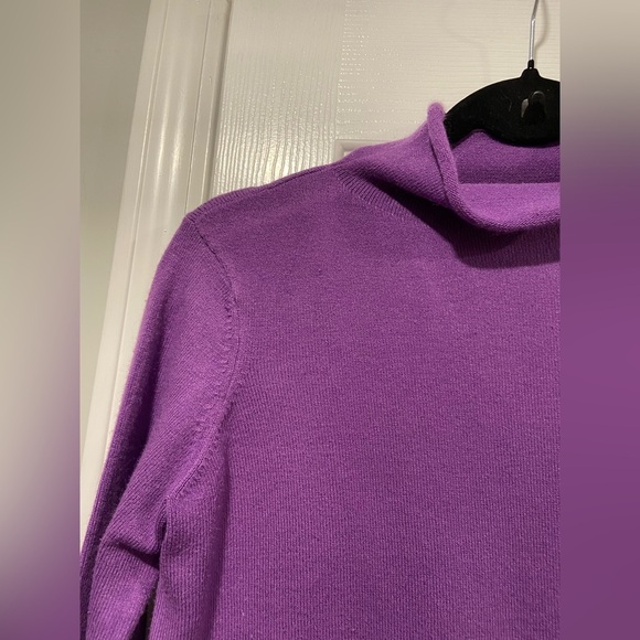 French Connection Size S Purple Rolled Mock Neck Long Sleeve Pullover Sweater - Picture 2 of 11